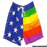 Licensed-Mart Men's Patriotic American USA Flag Shorts Swim Run Trunks Rainbow B07CMHD2MJ